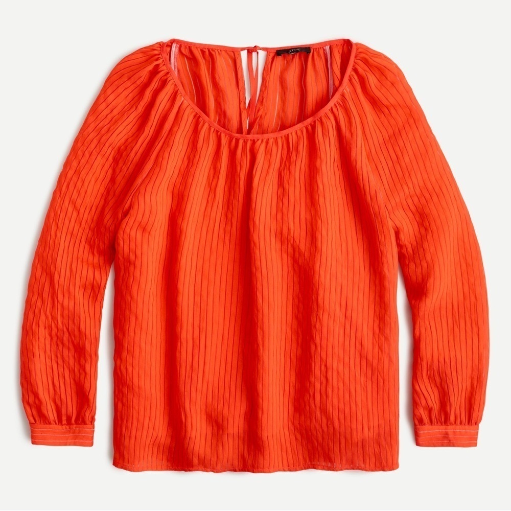NWT J. Crew Tie Back Top in Orange Shadow Stripe sz S